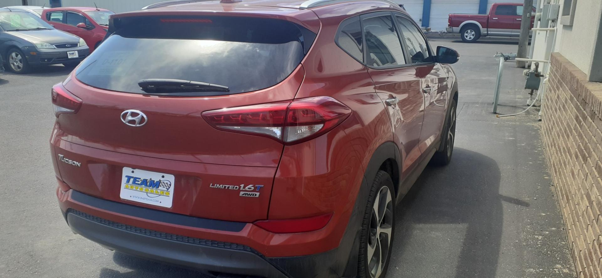 2016 Hyundai Tucson Eco AWD (KM8J3CA24GU) with an 1.6L L4 DOHC 16V engine, 7A transmission, located at 2015 Cambell Street, Rapid City, SD, 57701, (605) 342-8326, 44.066433, -103.191772 - CARFAX AVAILABLE - Photo#3